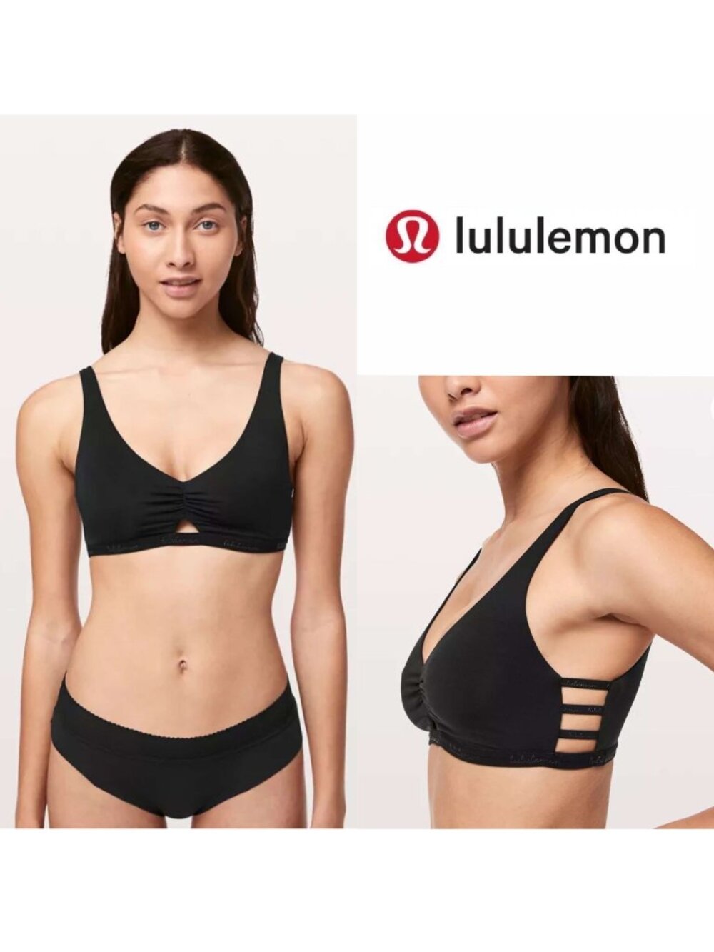 Lululemon | Black Simply Gathered Bralette | Size Extra Small